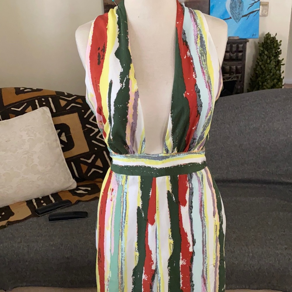 Multicolor Halter Jumpsuit
